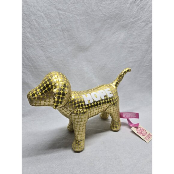 Victoria Secret PINK Dog Mascot Plush Lot of 2 Metallic Circle Printed- NWT - Picture 7 of 15